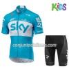 Conjunto Maillot + Culotte Corto 2018 Team Sky Niños N002